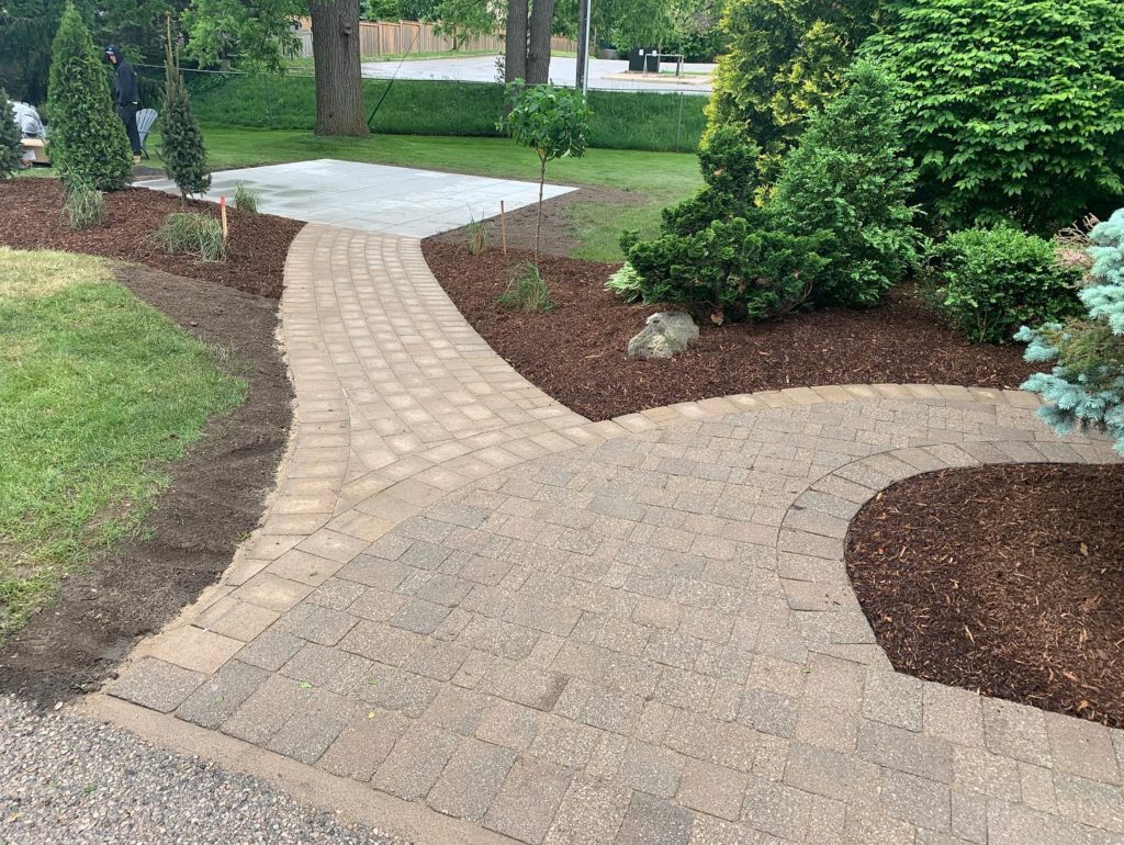 Stone walkway that branches into two directions